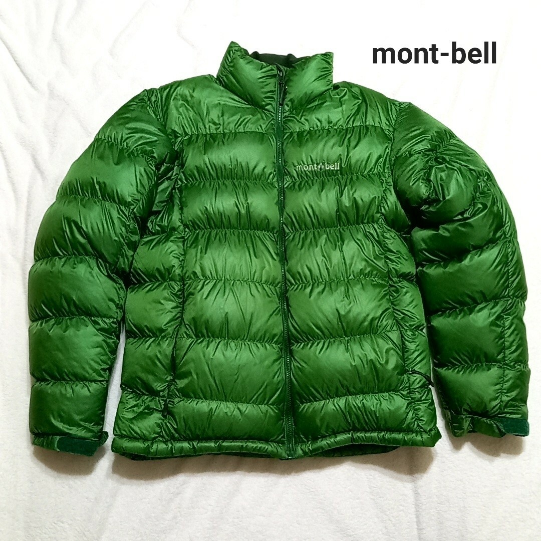 mont-bell モンベル ダウンジャケット 緑 冬 メンズ M 刺繍ロゴ-
