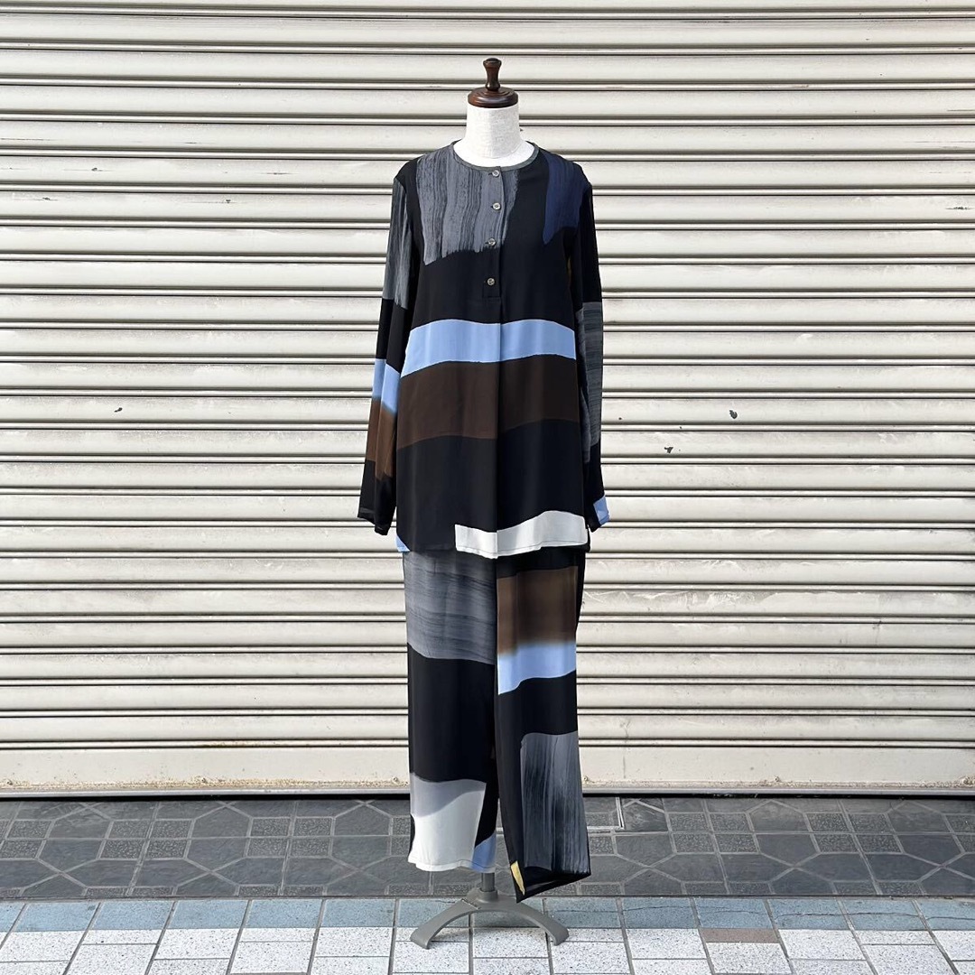 ISSEY MIYAKE - 90s イッセイミヤケ シルク プリント シャツ & パンツ