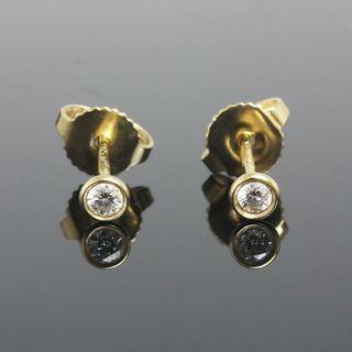 ティファニー ダイヤピアス バイザヤード 片方 PT950 枠3.5mm TIFFANY【14348】