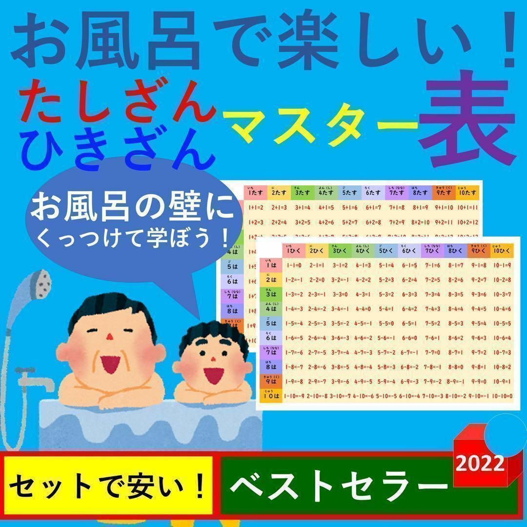 お風呂で楽しい！たしざんひきざんマスター表 キッズ/ベビー/マタニティのおもちゃ(お風呂のおもちゃ)の商品写真