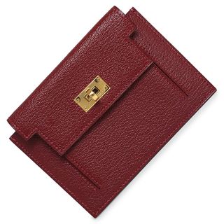 エルメス(Hermes)のエルメス ケリー ポケット コンパクト ウォレット コインケース 小銭入れ 財布 シェブル シェーブルミゾール レザー ルージュアッシュ レッド 赤 ゴールド金具 Y刻印 HERMES（新品・未使用品）(コインケース)