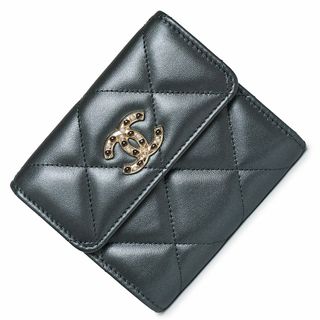 シャネル(CHANEL)のシャネル マトラッセ ココマーク スモールウォレット 三つ折り財布 ラムスキン レザー メタリックグレー ゴールド金具 AP3328 CHANEL（新品・未使用品）(財布)