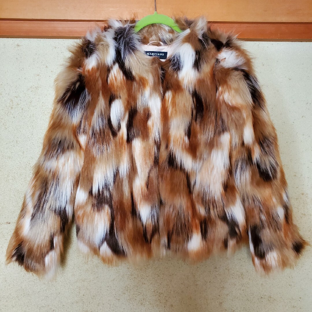 新品 GUESS ゲス プードルフェイクファーコート ロングジャケット ピンク