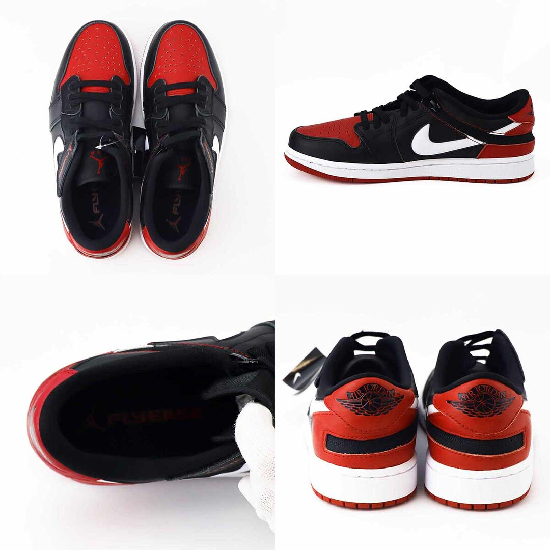 NIKE(ナイキ)の【新品】NIKE ナイキ エア ジョーダン 1 LOW フライイーズ スニーカー 28.5cm DM1206-066 国内正規品 ブラック/ホワイト/ジムレッド【送料無料】イージーオン/オフ シューズ【代引き手数料無料】23530935 メンズの靴/シューズ(スニーカー)の商品写真