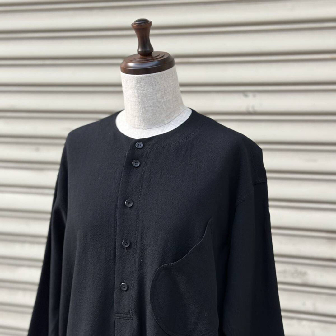 ISSEY MIYAKE - 90s イッセイミヤケ ノーカラー ウール シャツ