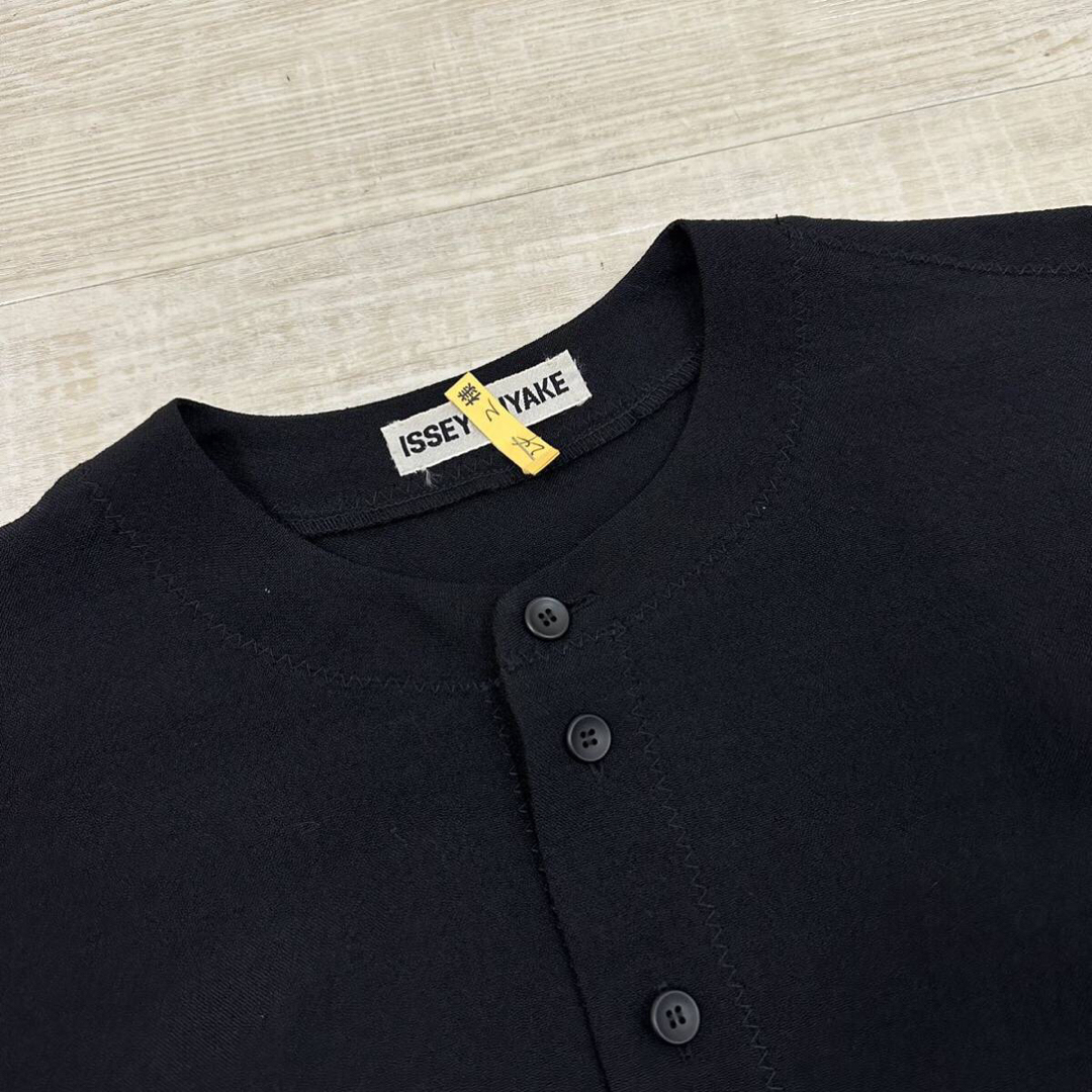 ISSEY MIYAKE - 90s イッセイミヤケ ノーカラー ウール シャツ