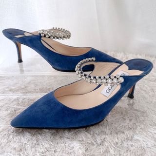 ジミーチュウ(JIMMY CHOO)のJIMMY CHOO ジミーチュウ　ストラップ　ビジューサンダル　パンプス　美品(ハイヒール/パンプス)