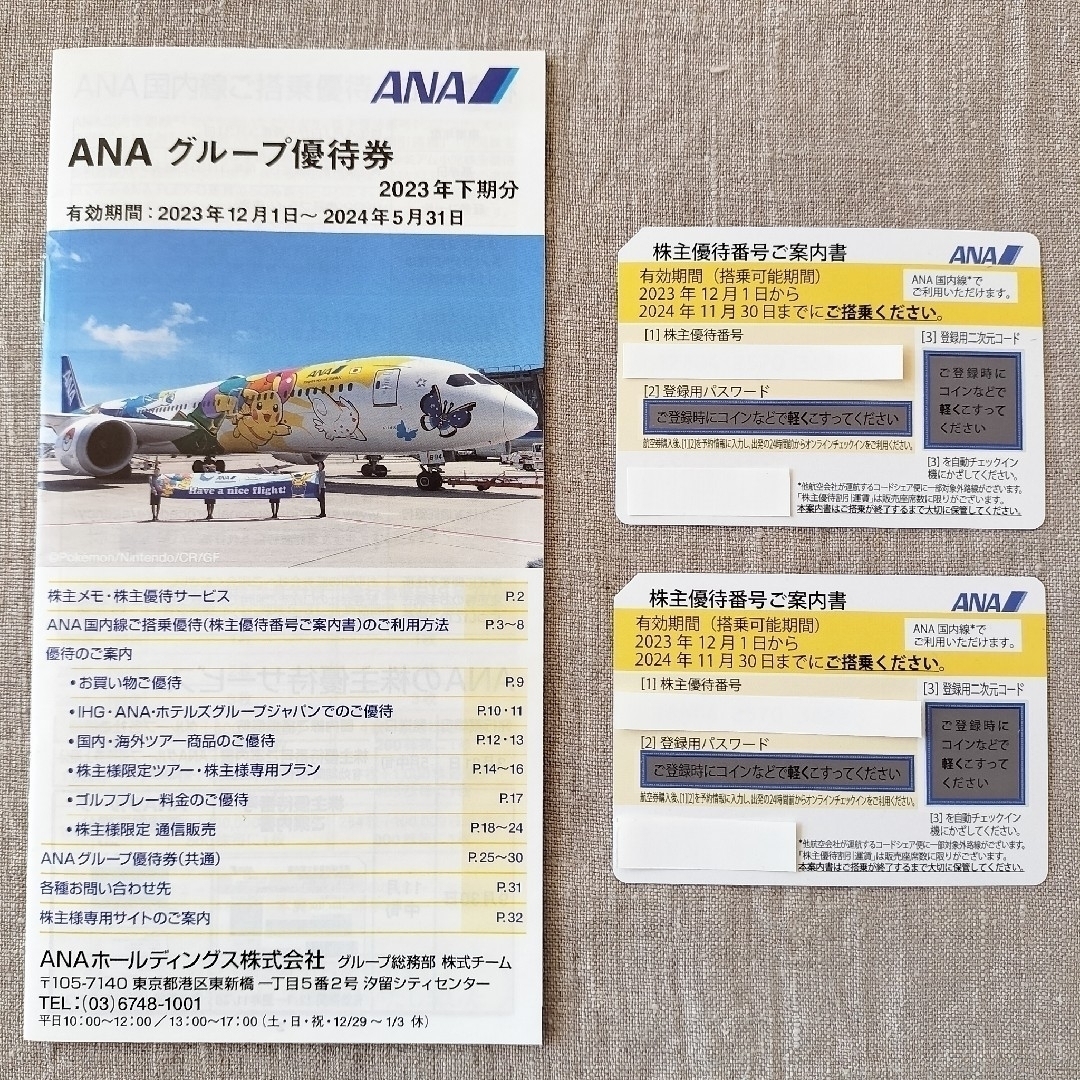 ANA(全日本空輸)(エーエヌエー(ゼンニッポンクウユ))のANA 全日本空輸 株主優待券 2枚 チケットの優待券/割引券(その他)の商品写真