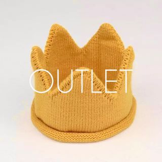 【OUTLET】ベビー クラウン イエロー ニット 王冠(その他)