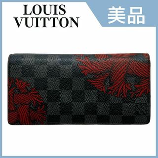 ヴィトン(LOUIS VUITTON) ダミエ 長財布(メンズ)(レッド/赤色系)の