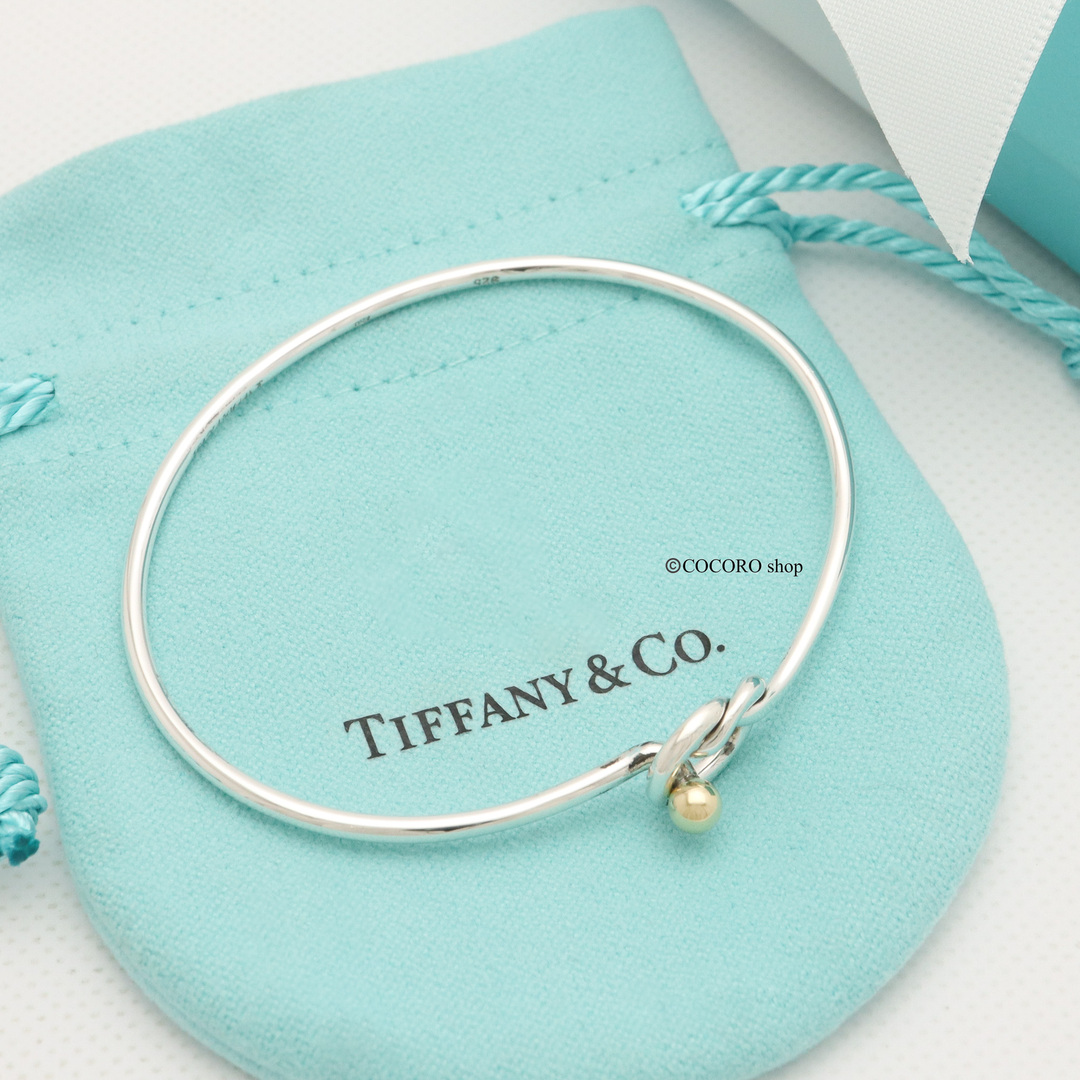 【美品】TIFFANY&Co. ラブノット フック＆アイ バングル