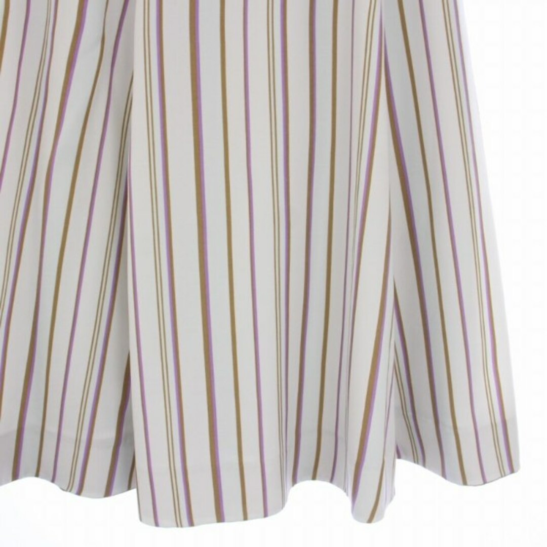 JUSGLITTY(ジャスグリッティー)のジャスグリッティー Jストライプリバーシブルフレアスカート M ベージュ 白 レディースのスカート(ひざ丈スカート)の商品写真