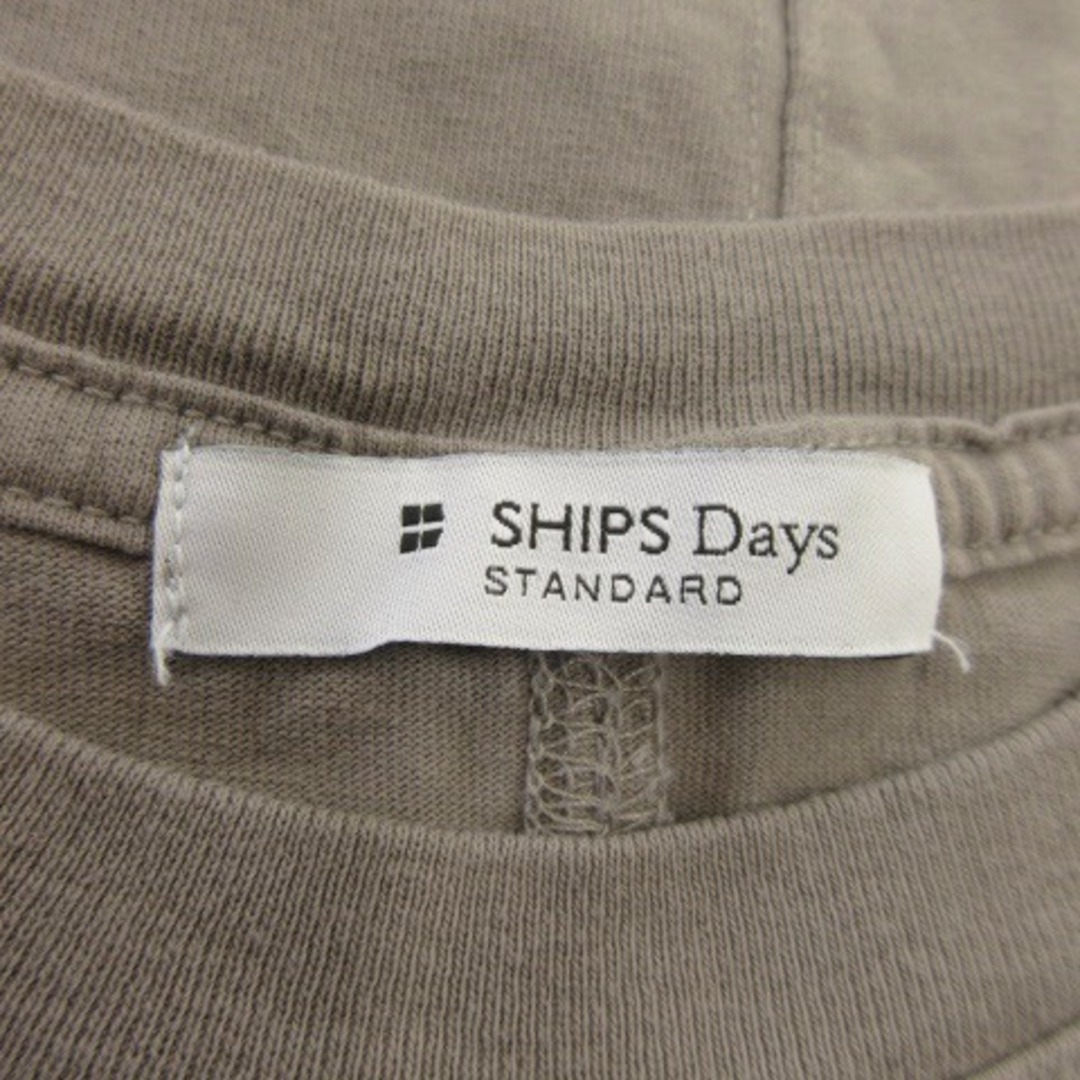 SHIPS(シップス)のシップス Tシャツ カットソー ロンT 長袖 裾ラウンド コットン グレージュ レディースのトップス(Tシャツ(長袖/七分))の商品写真