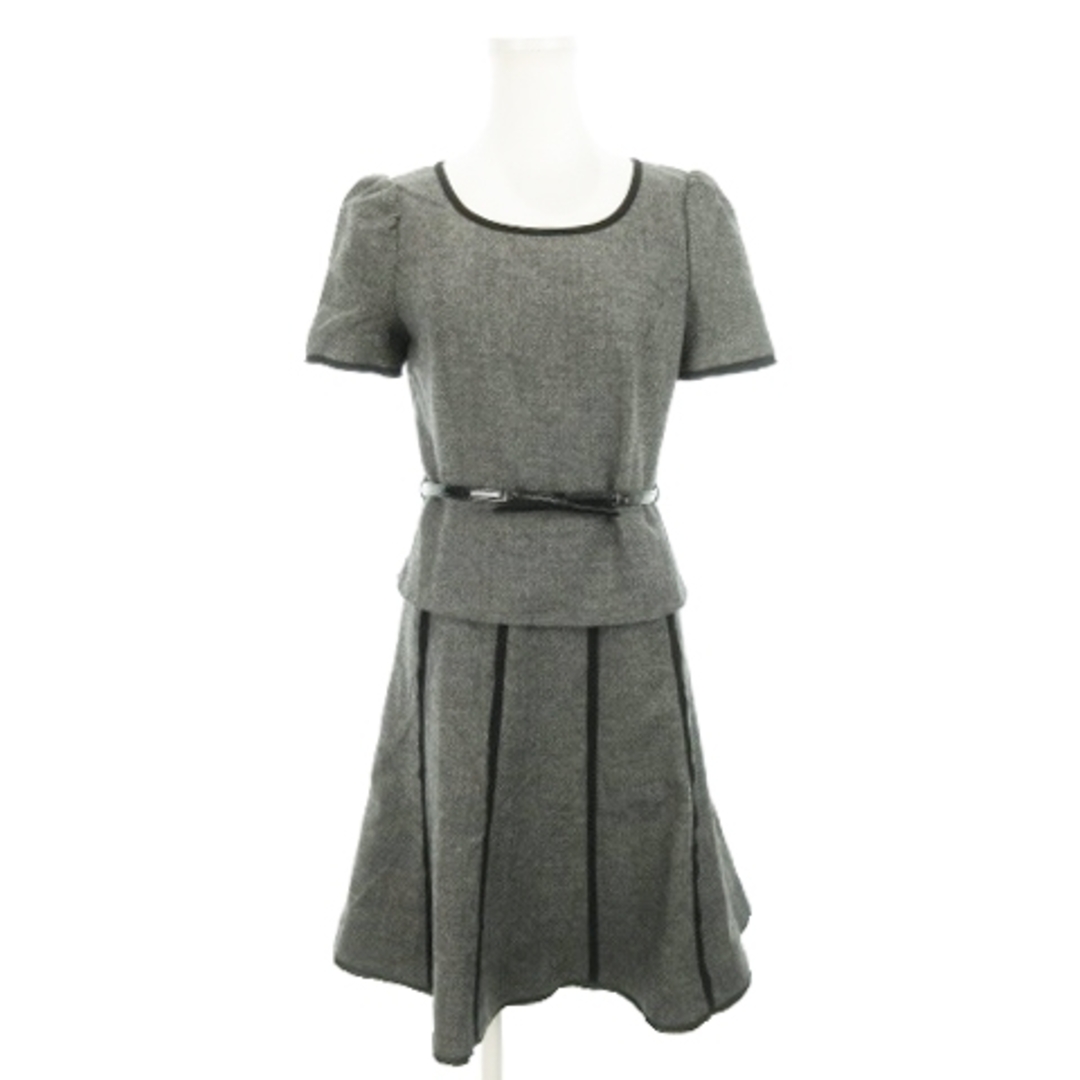 JUSGLITTY(ジャスグリッティー)のジャスグリッティー ワンピース ツイード ひざ丈 半袖 ヘリンボーン 2 グレー レディースのワンピース(ひざ丈ワンピース)の商品写真