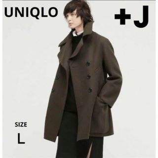 ユニクロ(UNIQLO)のUNIQLO ユニクロ +J ダブルフェイスＰコート＊オリーブ＊L(ピーコート)