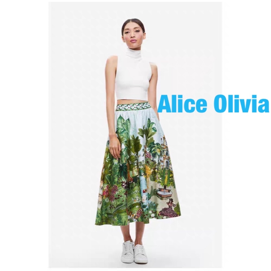 ワンピース❇️AliceOlivia正規23秋新作アリスオリビア花柄スカート