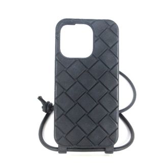 ボッテガヴェネタ(Bottega Veneta)のボッテガヴェネタ イントレチャート iphoneケース ラバー 黒 ■SM1(その他)