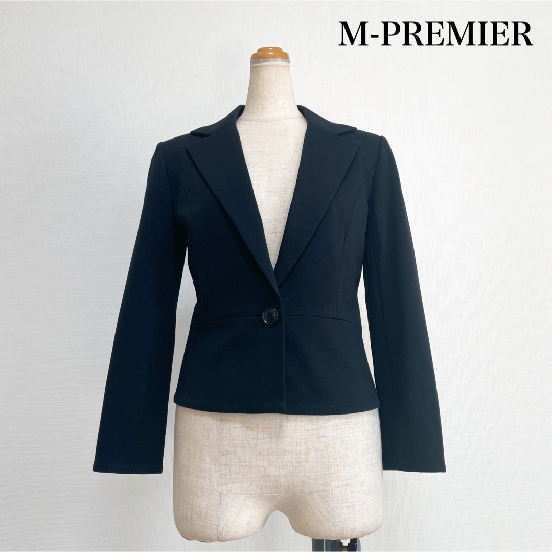 M-premier(エムプルミエ)のM-PREMIER ジャケット 黒 お仕事 セレモニー 入学入園 卒業卒園 レディースのジャケット/アウター(テーラードジャケット)の商品写真