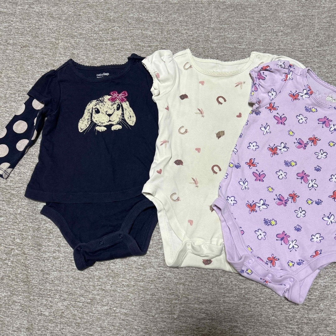 babyGAP(ベビーギャップ)のbaby GAP 70サイズ　6-12months 3着まとめ売り キッズ/ベビー/マタニティのベビー服(~85cm)(ロンパース)の商品写真