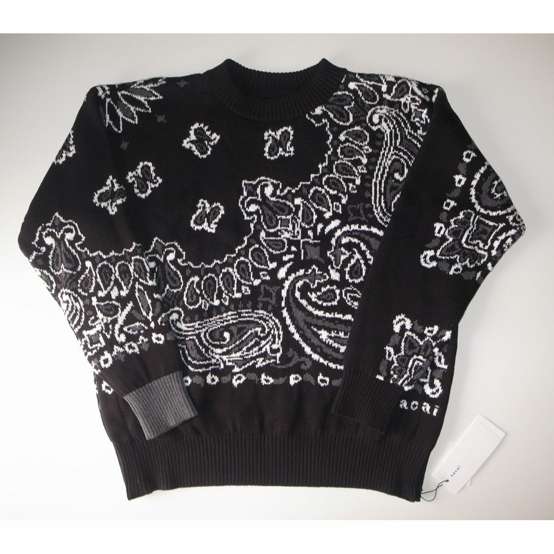 sacai bandana knit バンダナ ペイズリー ニット ブラック 1black