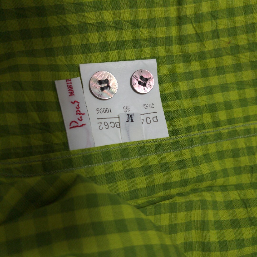 PAPAS　長袖シャツ　Msize　グリーン メンズのトップス(シャツ)の商品写真