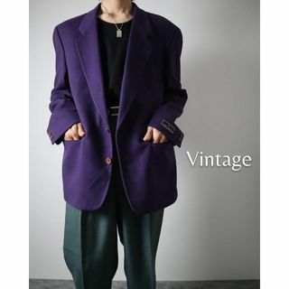 アートヴィンテージ(ART VINTAGE)の【Vintage】カシミヤ×ウール 肉厚 フェルト テーラードジャケット 紫(テーラードジャケット)