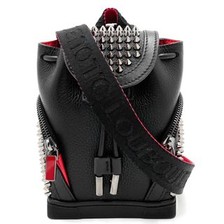 クリスチャンルブタン(Christian Louboutin)の【在庫一掃】Christian Louboutin クリスチャンルブタン ショルダーバッグ ミニショルダーバッグ エクスプローラーファンクキーリング スタッズ  1215087 カーフ    レッド 赤 シルバー金具 ユニセックス 人気 美品【中古品】(ショルダーバッグ)