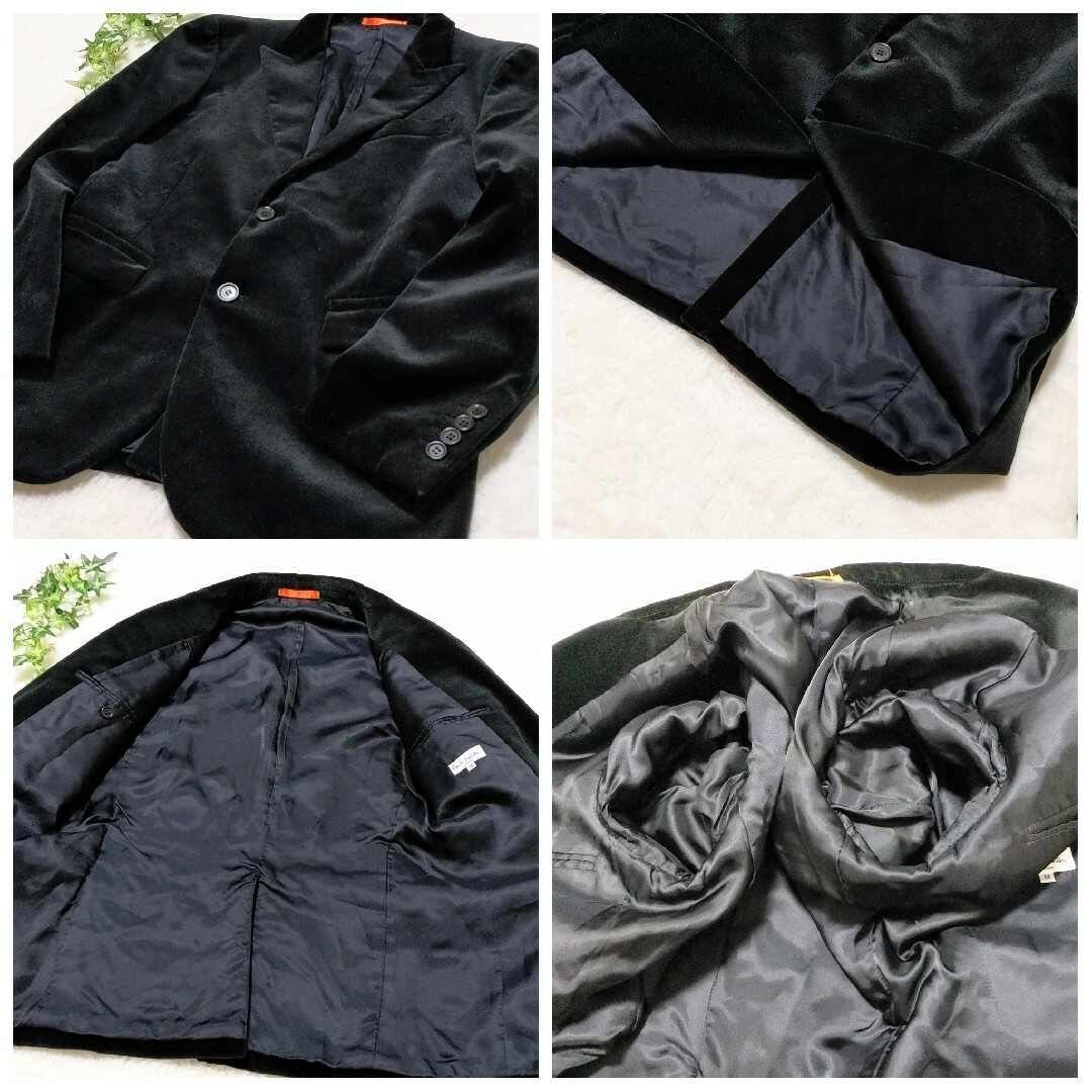 未使用級 Paul Smith ベロア スーツ セットアップ 黒 2ボタン M