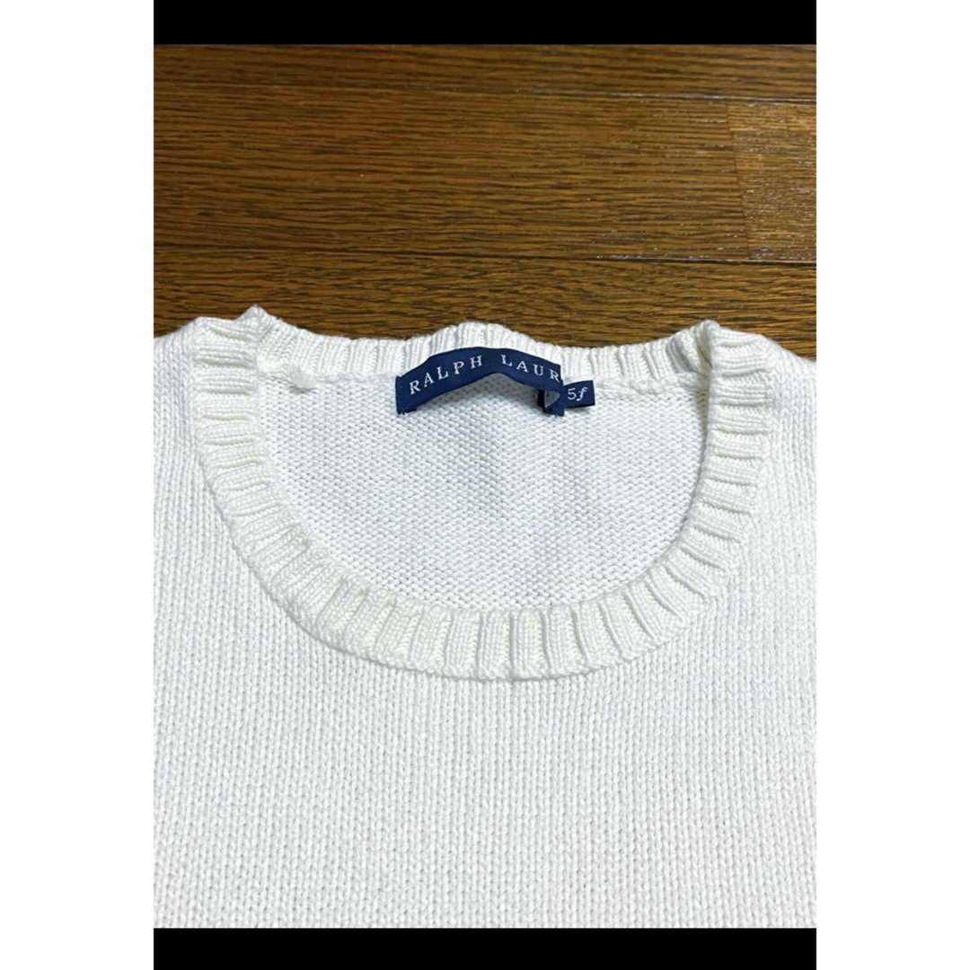 POLO RALPH LAUREN(ポロラルフローレン)の【人気カラー ホワイト】 ラルフローレン 半袖 ニット    NO1622 レディースのトップス(ニット/セーター)の商品写真