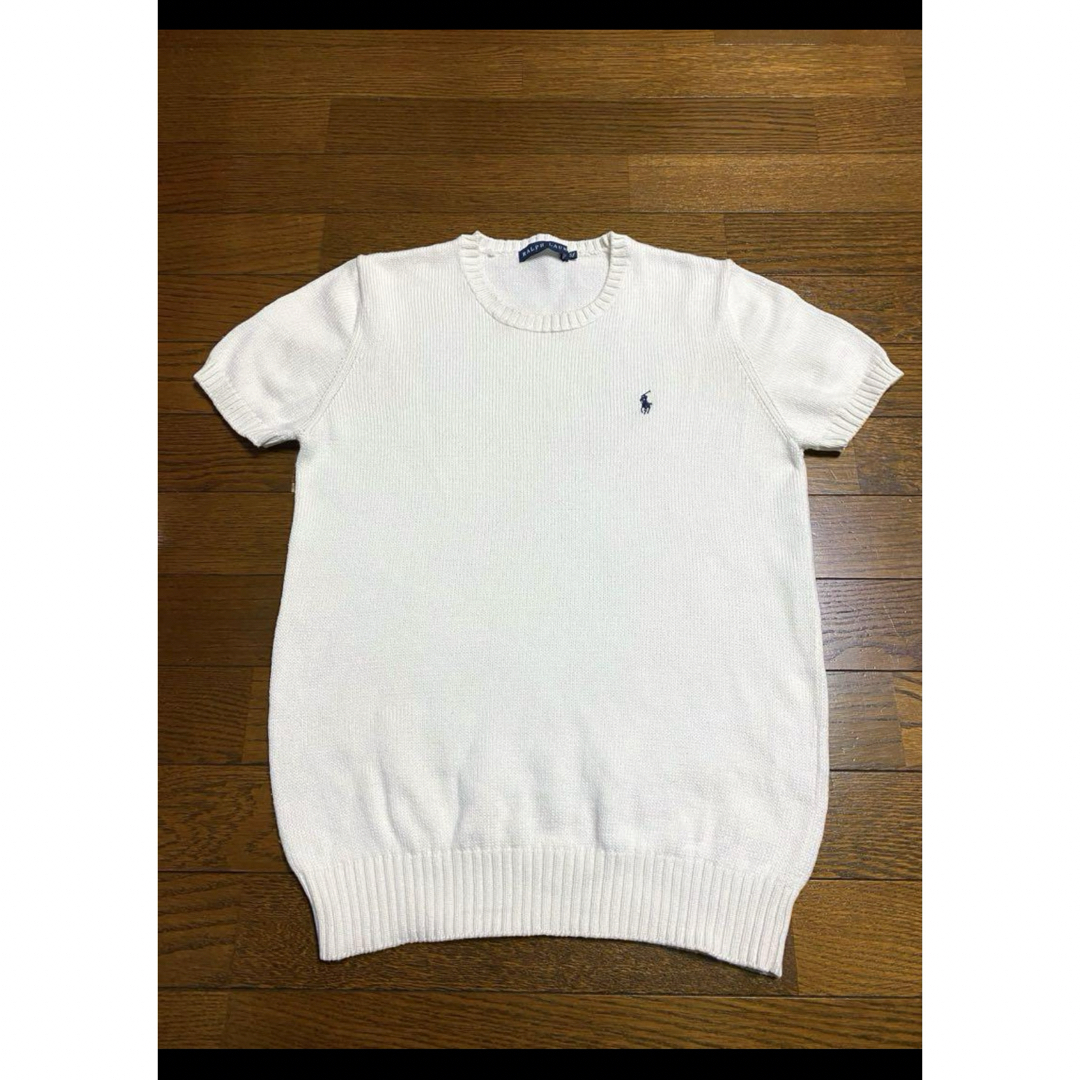 POLO RALPH LAUREN(ポロラルフローレン)の【人気カラー ホワイト】 ラルフローレン 半袖 ニット    NO1622 レディースのトップス(ニット/セーター)の商品写真