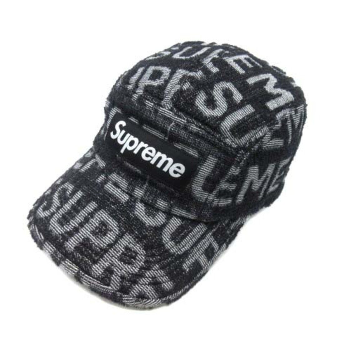 7cm頭周りSUPREME 22SS Terry Spellout Camp Cap 黒 ☆