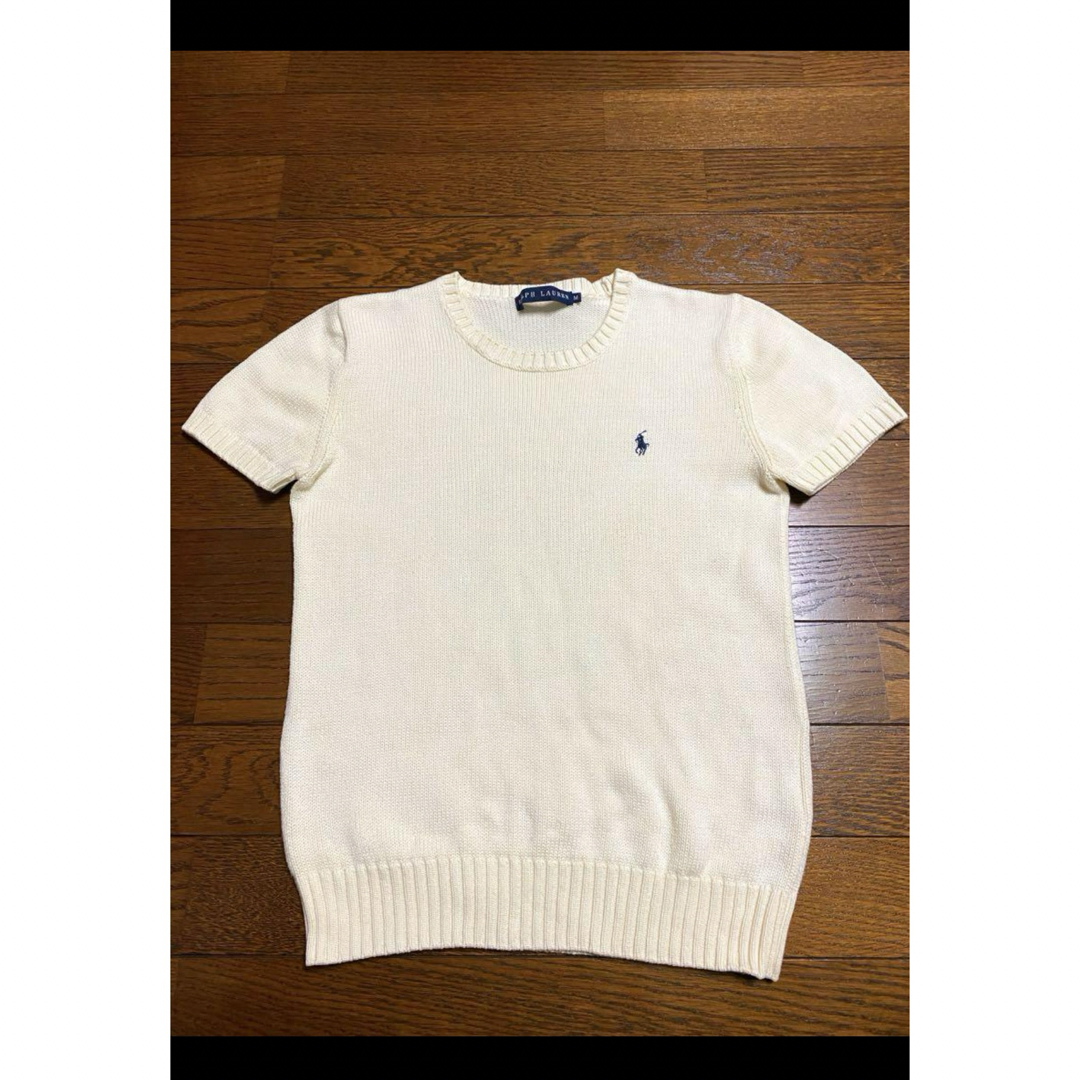 POLO RALPH LAUREN(ポロラルフローレン)の【人気カラー アイボリー】 ラルフローレン 半袖 ニット    NO1623 レディースのトップス(ニット/セーター)の商品写真