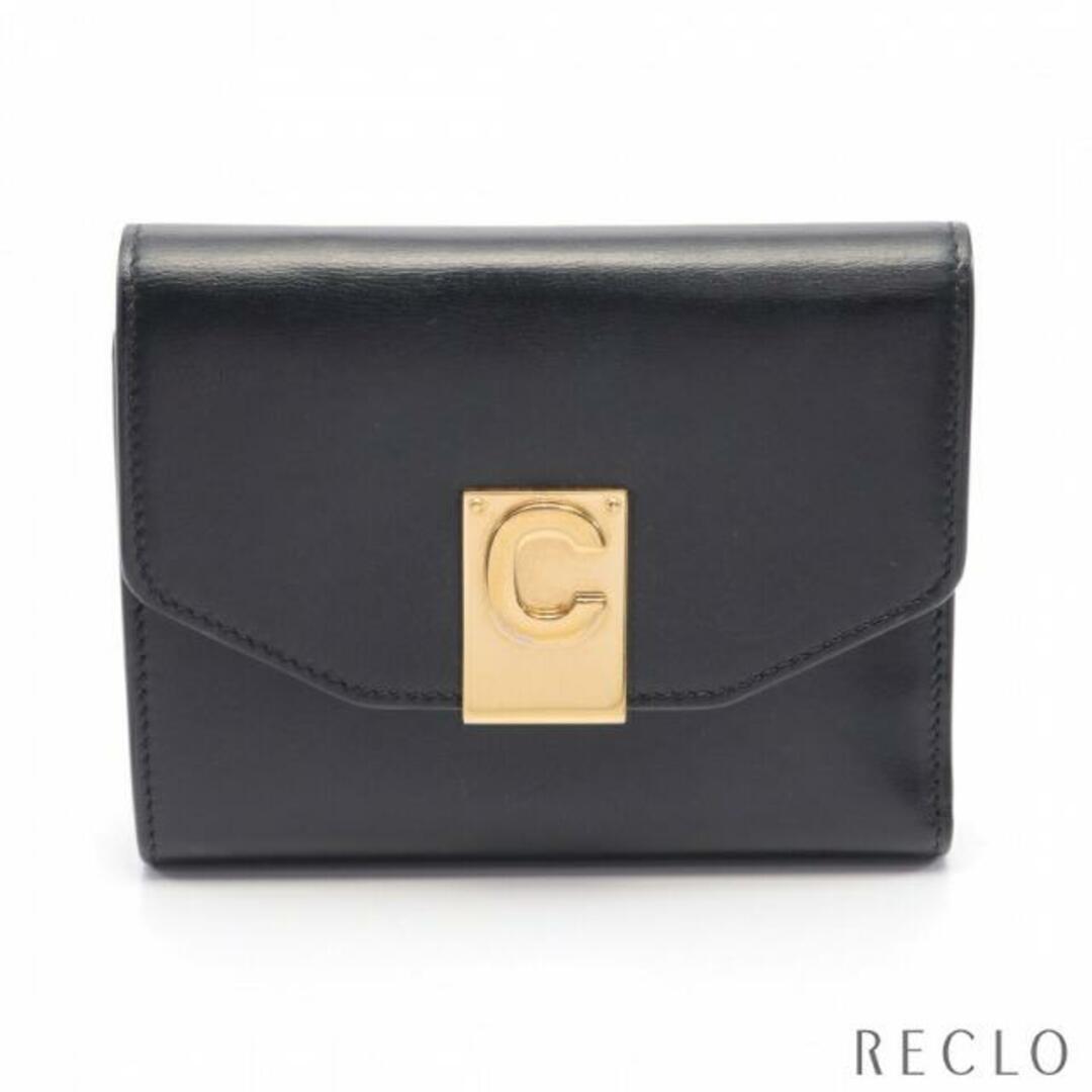 celine(セリーヌ)のC セー 三つ折り財布 レザー ブラック レディースのファッション小物(財布)の商品写真
