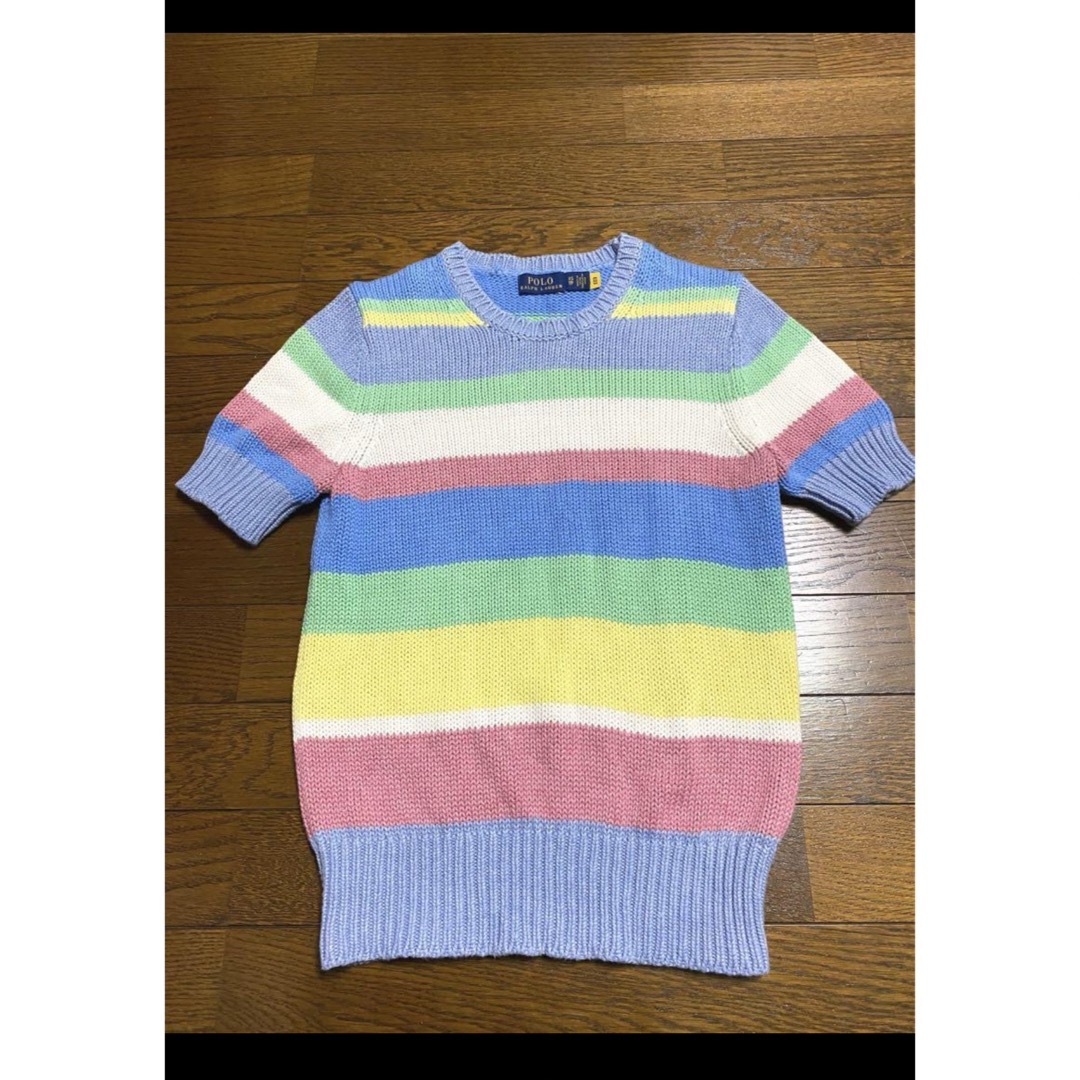 POLO RALPH LAUREN(ポロラルフローレン)の【希少デザイン】 ラルフローレン 半袖 ニット パステルカラー   NO1624 レディースのトップス(ニット/セーター)の商品写真