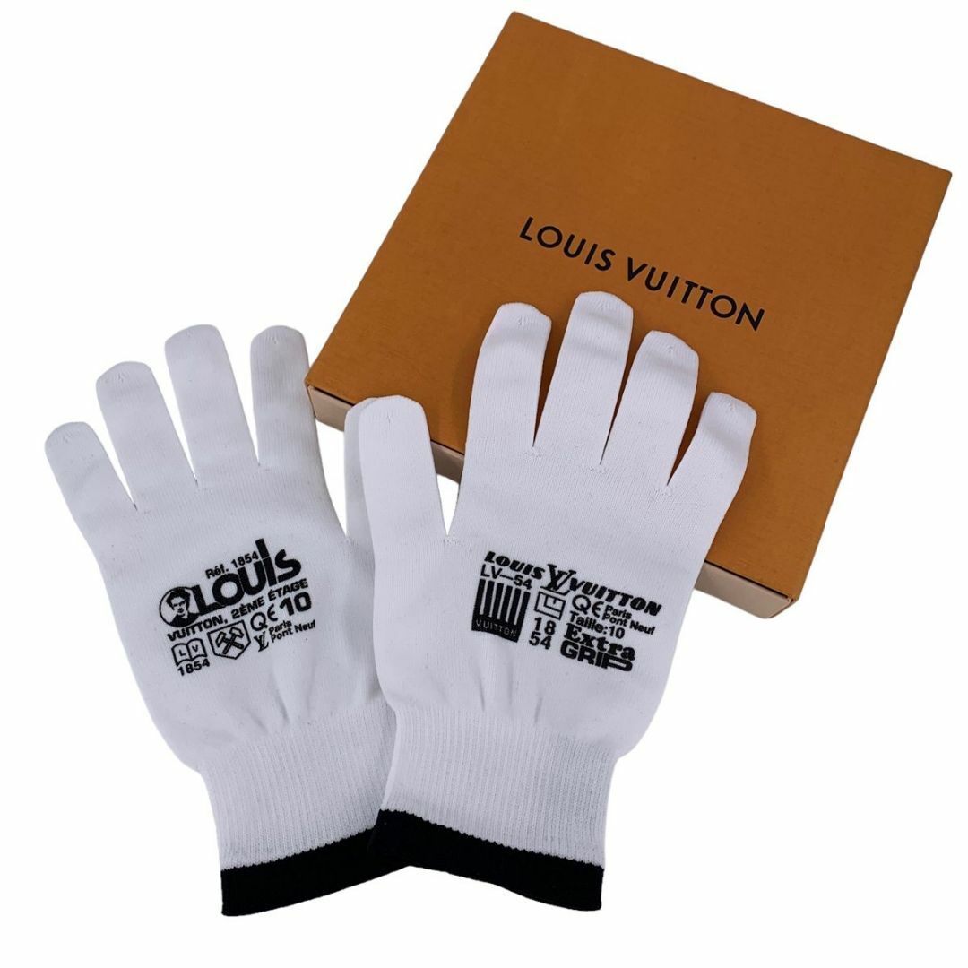 LOUIS VUITTON ルイ・ヴィトン メンズ手袋 MP2337 ゴン・アールジービー グローブ 軍手 ホワイト 記念品 レア 23026615 MK