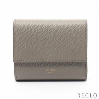 セリーヌ(celine)のスモール トリフォールドウォレット 三つ折り財布 レザー グレーベージュ(財布)