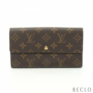 ルイヴィトン(LOUIS VUITTON)のポシェット ポルトモネ クレディ モノグラム 二つ折り長財布 PVC レザー ブラウン(財布)