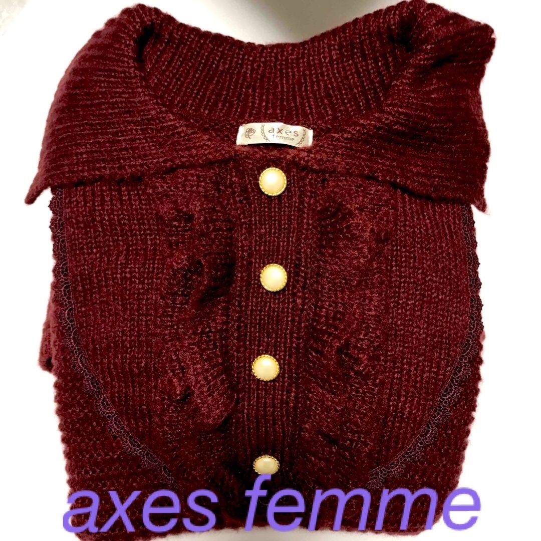 axes femme(アクシーズファム)のaxes femme ワンピース　チュニック　レッド　M 新品未使用 レディースのワンピース(ひざ丈ワンピース)の商品写真