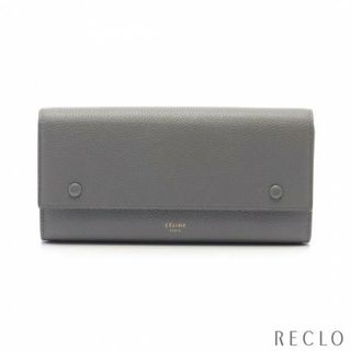 セリーヌ(celine)のラージフラップ マルチファンクション 二つ折り長財布 レザー グレー(財布)