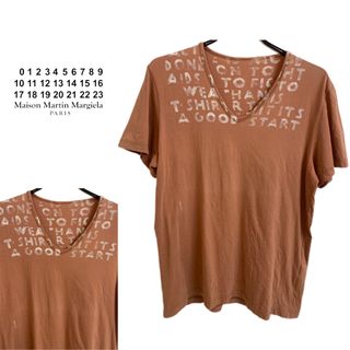 マルタンマルジェラ(Maison Martin Margiela)のMARTIN MARGIELA 1999AW エイズTシャツ 茶 テラコッタ×白(Tシャツ/カットソー(半袖/袖なし))