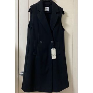 ザラ(ZARA)のZARA ザラ 【新品タグ付き】 ロングベスト XS ブラック　ジレ(ベスト/ジレ)