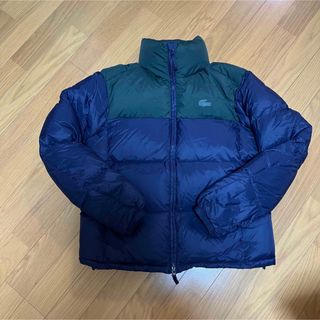 ラコステ(LACOSTE)のラコステ 収納フード付きカラーブロックダウンジャケット （ネイビー）(ダウンジャケット)