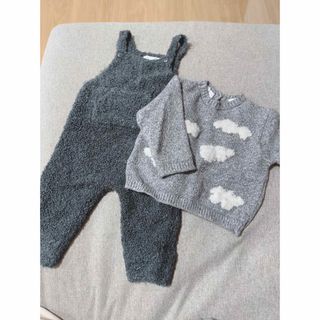 ザラキッズ(ZARA KIDS)のみー様ZARAベビーニットとサロペット74㎝(ニット/セーター)