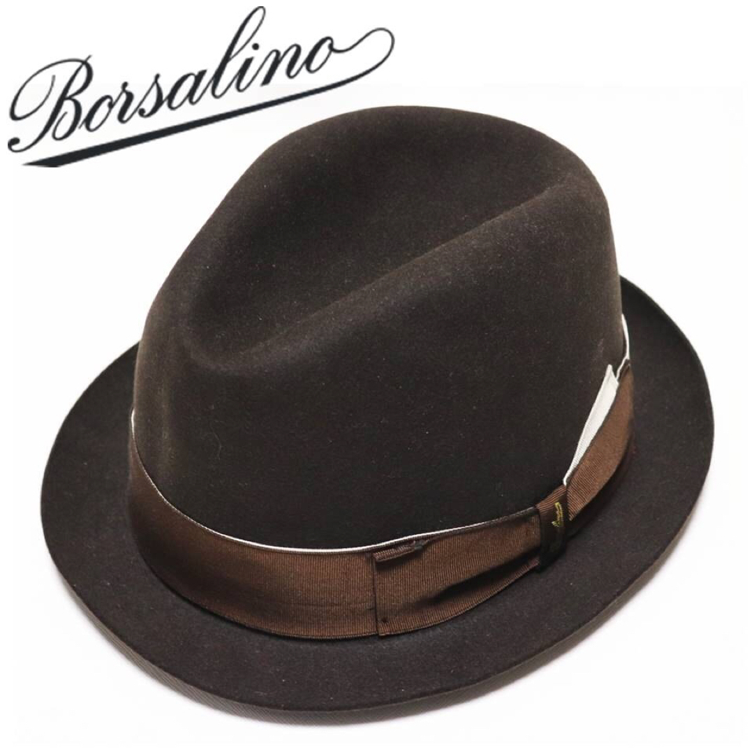 Borsalino(ボルサリーノ)の《ボルサリーノ》新品 イタリア製 高級ラビットファーフェルトハット 59(L) メンズの帽子(ハット)の商品写真