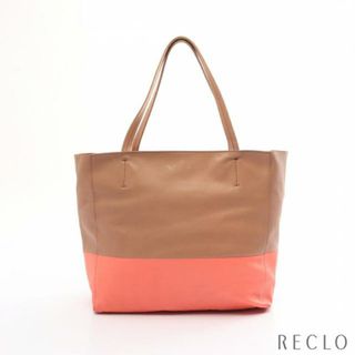 セリーヌ(celine)の ハンドバッグ トートバッグ レザー ベージュ コーラルピンク ロゴ(トートバッグ)