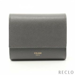 セリーヌ(celine)のスモール トリフォールドウォレット 三つ折り財布 レザー グレー(財布)