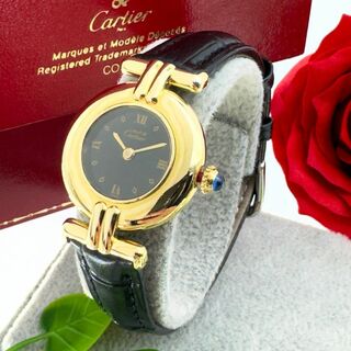 カルティエ(Cartier)の✨極上品✨ カルティエ マストコリゼSM 黒ローマン文字盤 クォーツ 腕時計(腕時計)