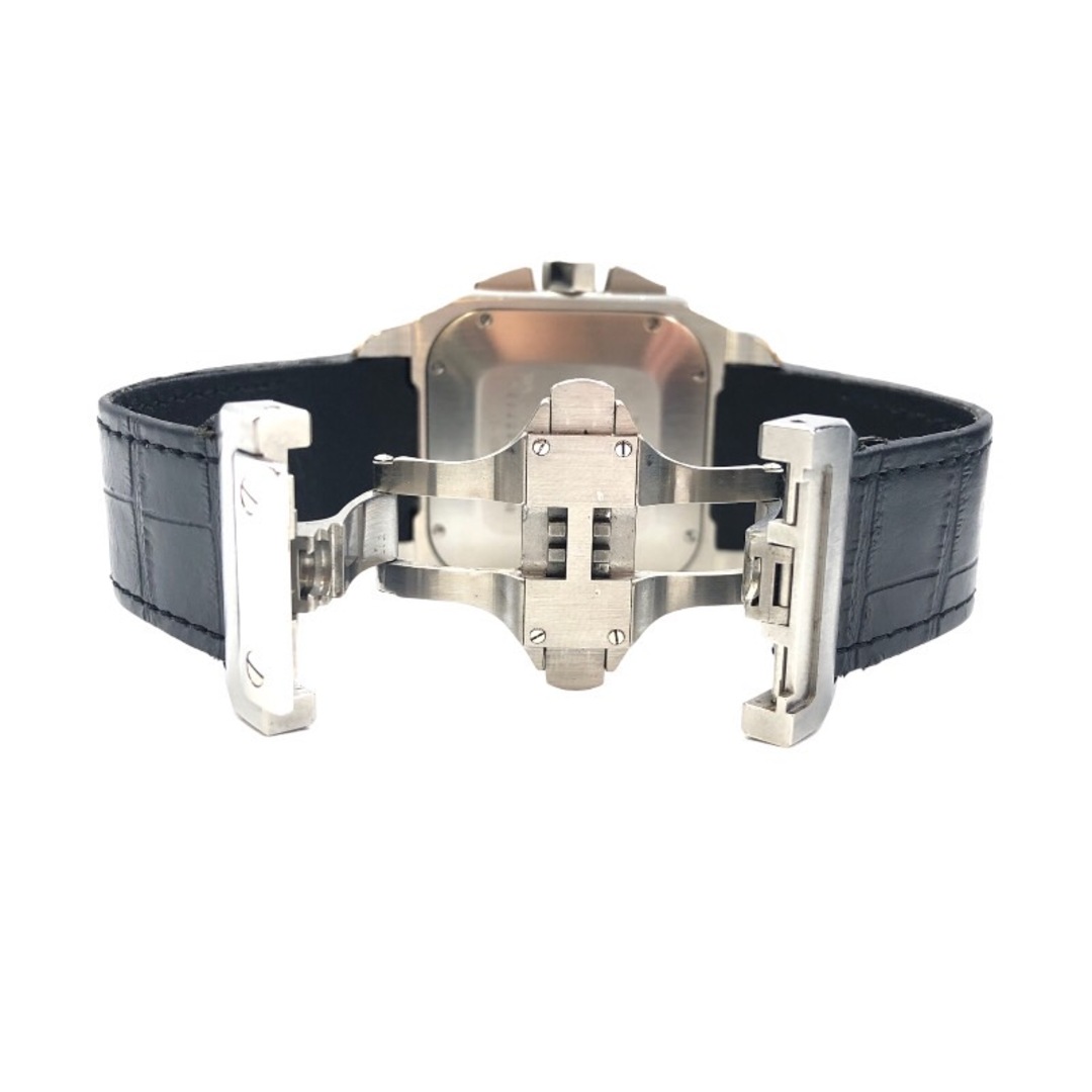 カルティエ Cartier サントス 100 XL クロノグラフ W20090X8 ホワイト SS メンズ 腕時計