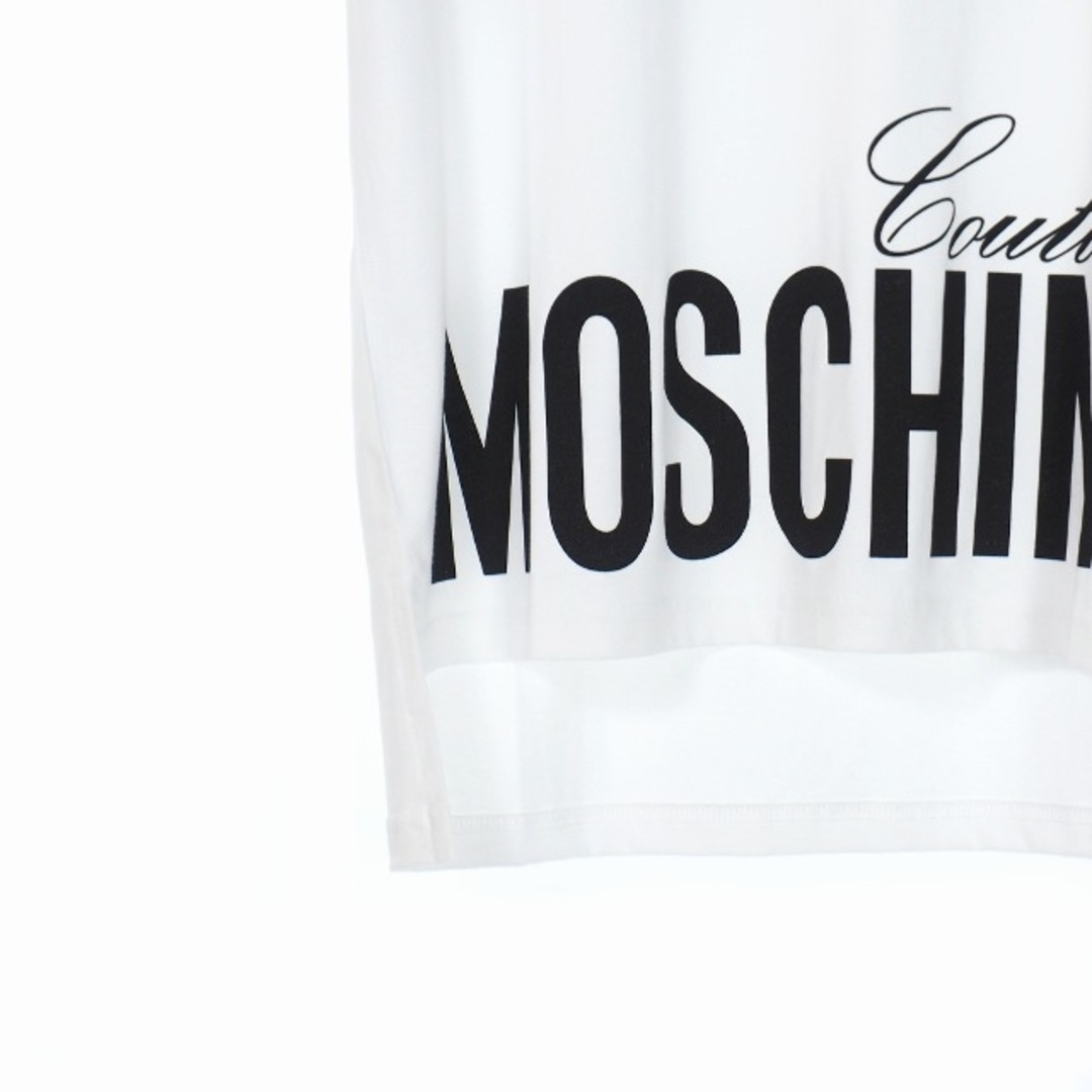 MOSCHINO(モスキーノ)のモスキーノ MOSCHINO ロゴプリント Tシャツ カットソー 半袖 42 白 レディースのトップス(Tシャツ(半袖/袖なし))の商品写真