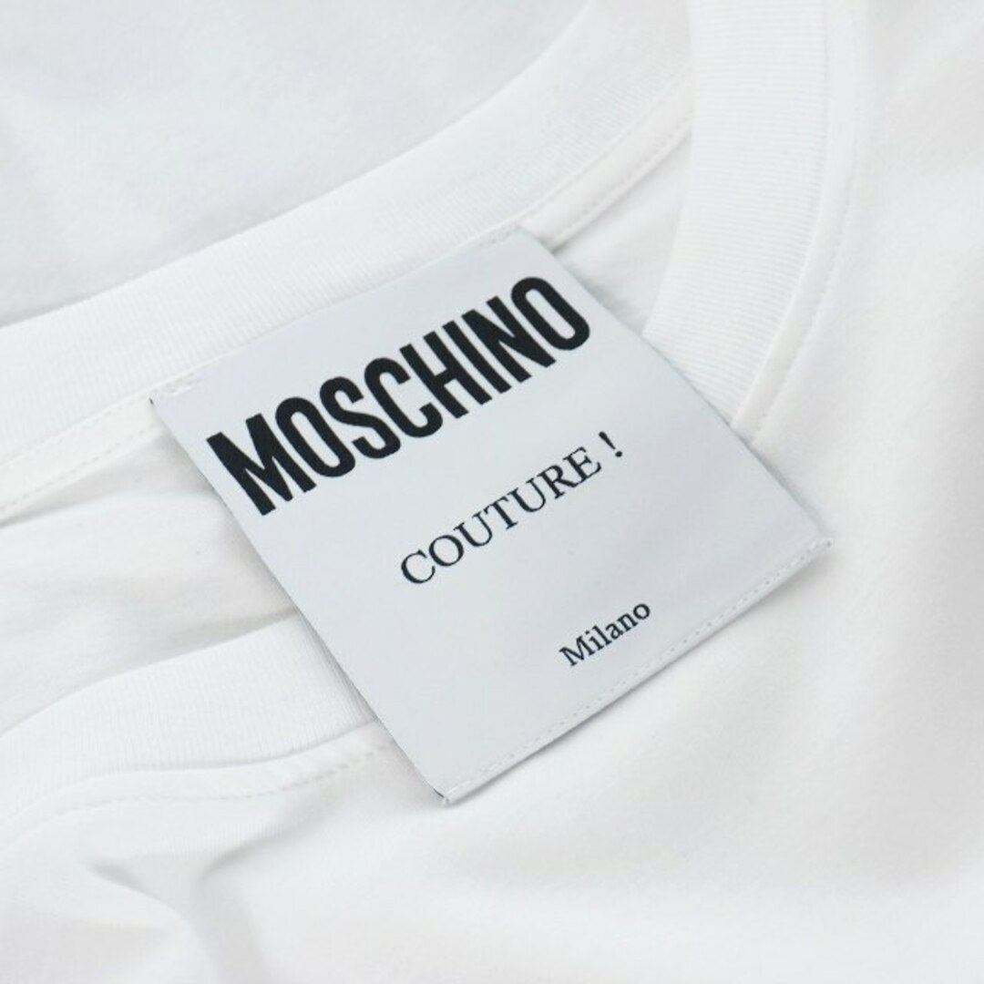 MOSCHINO(モスキーノ)のモスキーノ MOSCHINO ロゴプリント Tシャツ カットソー 半袖 42 白 レディースのトップス(Tシャツ(半袖/袖なし))の商品写真